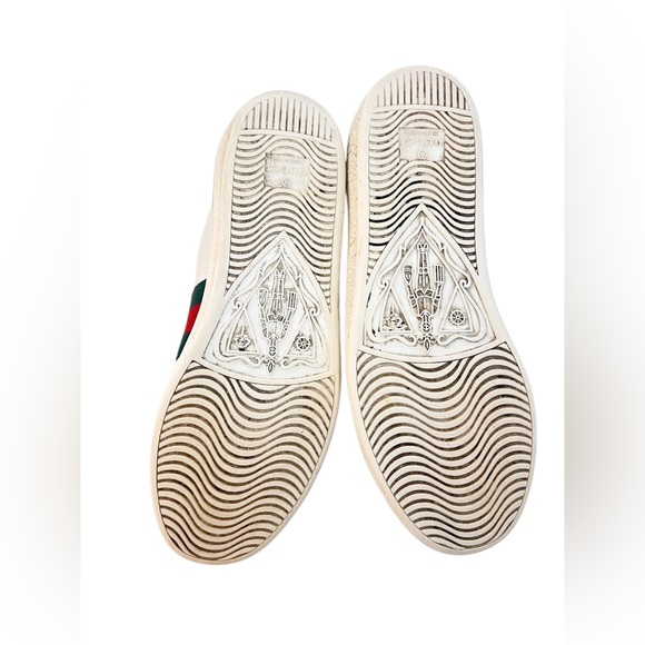 Gucci White Leather r Ace Low Top Sneakers - Picture 5 of 11